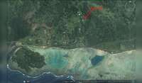 We are near Namale and Savasi Resorts. Blue Lagoon (at the bottom right of the photo) is an all-tide swimming hole