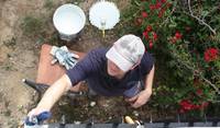 Jon repairing the window grid.