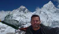 Everest over my right shoulder, taken from the top of Kala Pataar.